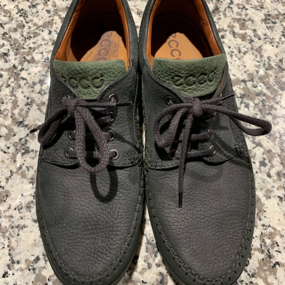ECCO Black Leather Moccasin Oxford EU 44 US 11